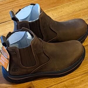 Skechers Men's Brown Ankle Boots Skechers Men's Relaxed Fit Segment-Dorton Boot